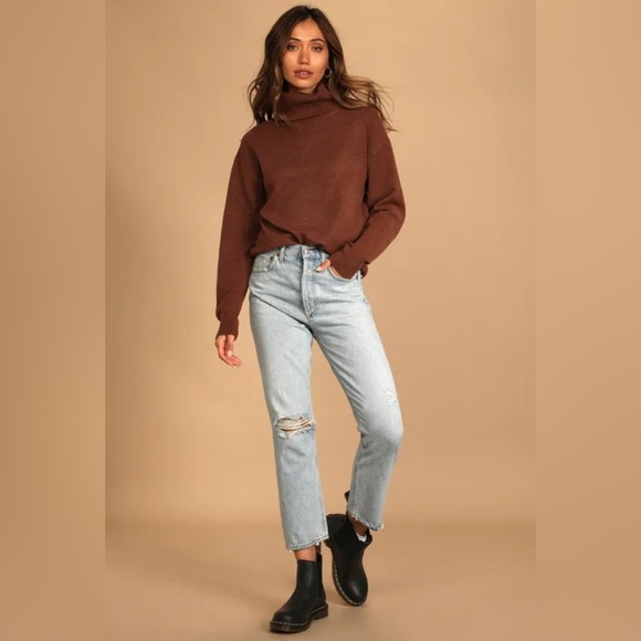 Lulus Sweaters - Lulus Amazing Memories Deep Burgundy Cowl Neck/ Off the Shoulders Sweater